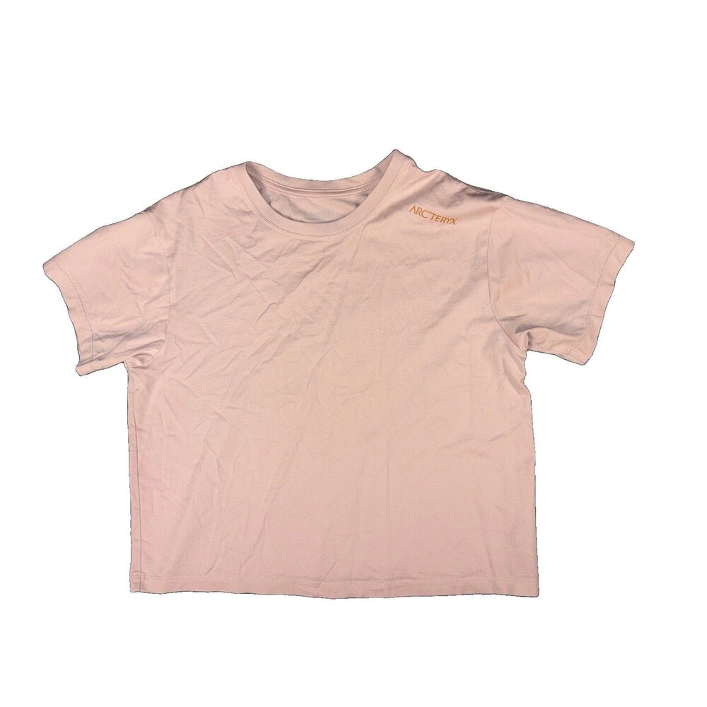 Arcteryx Cropped Top Tee T Shirt Women's Sz S Pink Outdoors Athletic Hiking